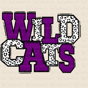 Wildcats Purple Football PNG, School Mascot Png, Purple and White Wildcats, Football Shirt, School Spirit, Team Spirit, Wildcats png