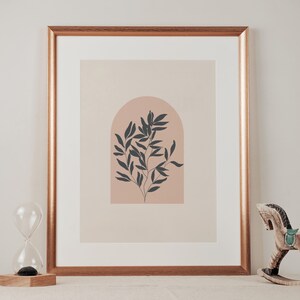 Minimal Abstract Leaf Poster, Boho Leaves Poster, Trendy Poster, Boho Botanicals Poster, Neutral Boho Poster, Neo Boho Art Poster, Bohemian