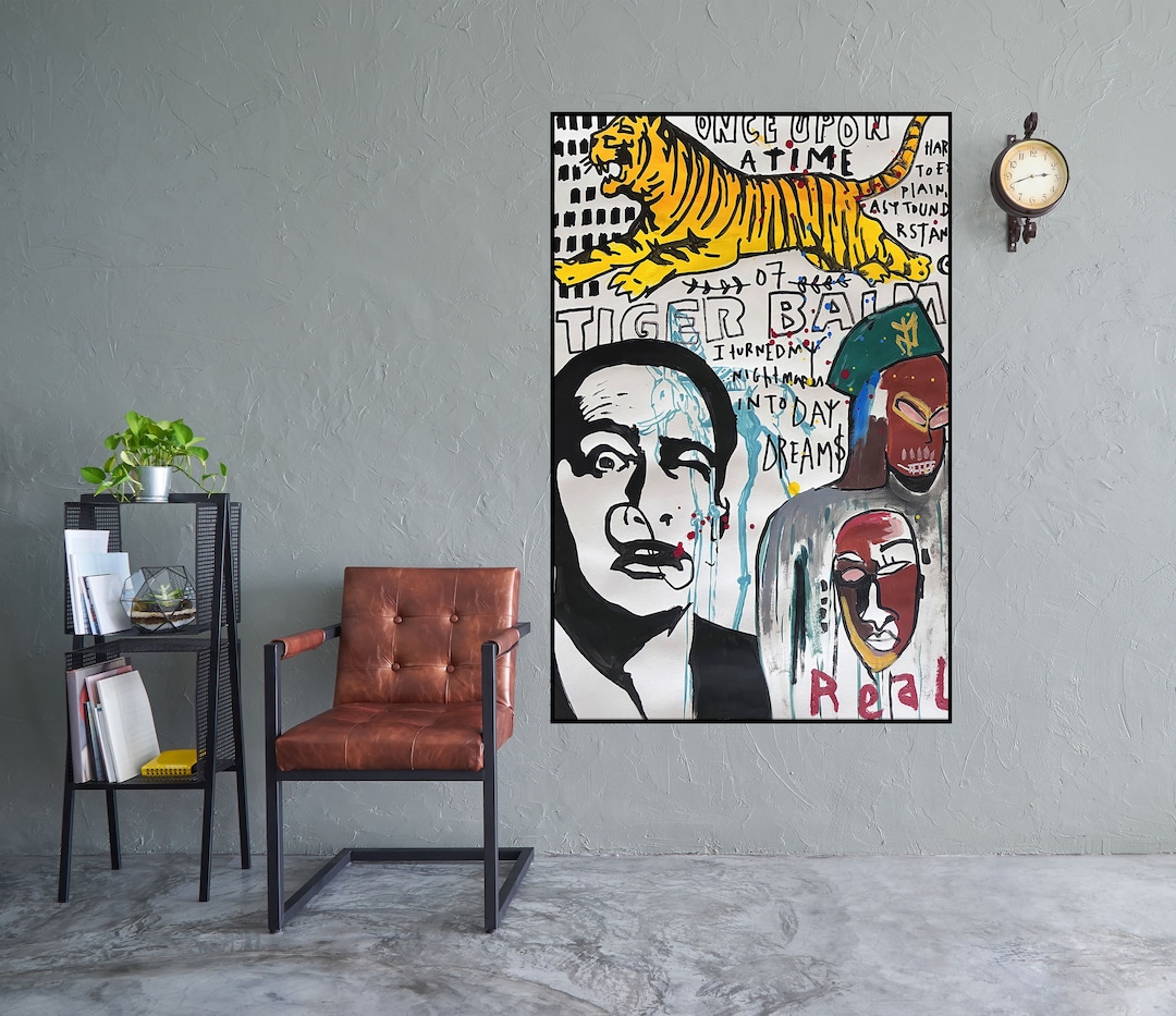 Salvador Dali, Tiger 100% Hand Painted Original Painting Graffiti Art ...