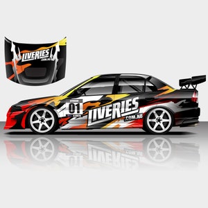 Swoosh Retro Rally Livery Design - Car Wrap, Motorsport Livery, Drift Livery Design Digital File