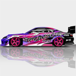 Fluid Pink Drift Livery Design - Car Wrap, Motorsport Livery, Drift Livery Design Digital File