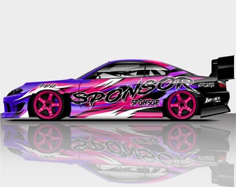 フルイドピンクドリフトサーキットカラーリングデザイン - デジタル