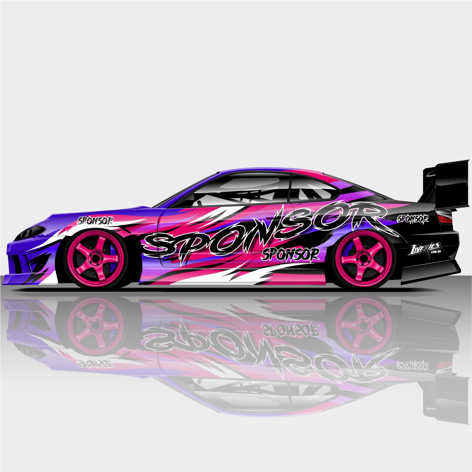 Fluid Pink Drift Livery Design Car Wrap, Motorsport Livery, Drift Fluid Pink Drift Livery Design Car Wrap, Motorsport Livery, Drift