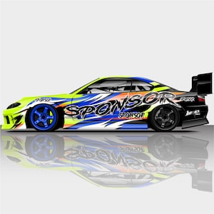 Fluid Fluro Fire Drift Livery Design - Car Wrap, Motorsport Livery, Drift Livery Design Digital File