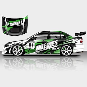 Swoosh Retro Rally Livery Design - Car Wrap, Motorsport Livery, Drift Livery Design Digital File