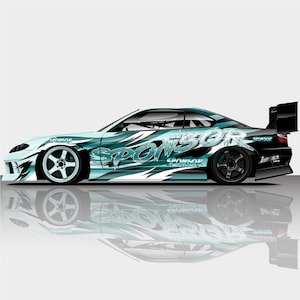Fluid Teal Drift Livery Design - Car Wrap, Motorsport Livery, Drift Livery Design Digital File