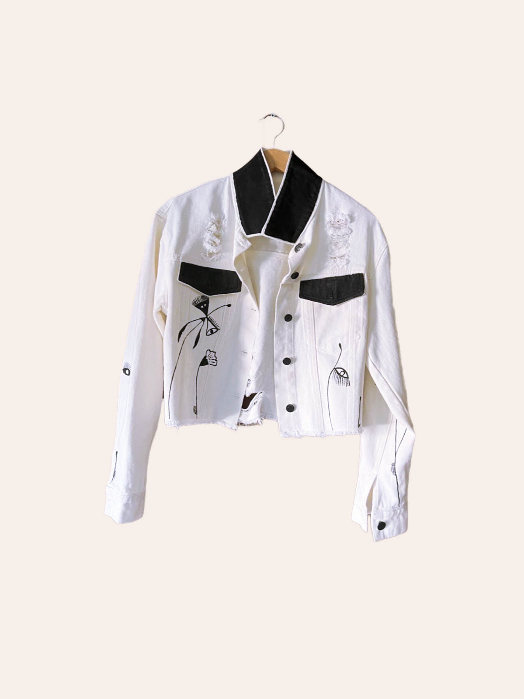 Painted white denim jacket 2025