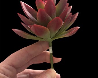Artificial Mini Agave Succulent Stem 'Real Touch' orange red color