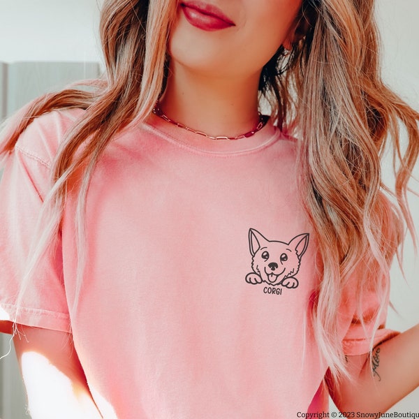 Custom Dog Breed T-shirts | Comfort Colors Tee | Personalized Dog Graphic Tee | Dog Lover Gift for Dog Mom | Pug French BullDog Poodle Corgi