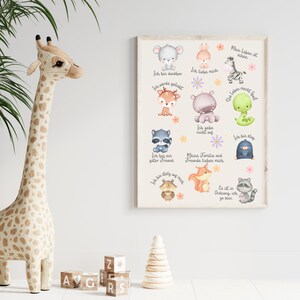 Kinder Affirmationsposter und Grußkarten: Süße Tiere, verschiedene Formate und Schablone für DIY-Umschläge - Nr. 2