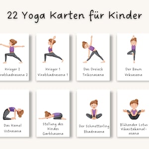 Yoga-Karten für Kinder - Spielerisch Yoga lernen und Spaß haben, Yogaposen, ASANA, digitaler Download
