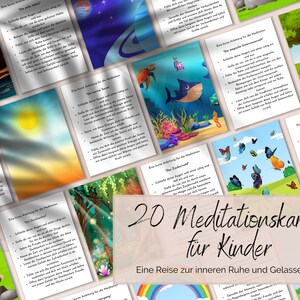 Digitale Druckbare Meditationskarten für Kinder | Entspannung und Achtsamkeit | PDF-Datei | beidseitiger Druck