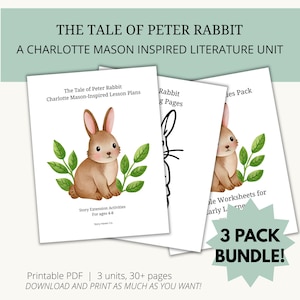 Peter Rabbit Literatur Utensilo | Von Charlotte Mason inspirierte Hausschulaktivitäten (druckbare PDF-Datei)