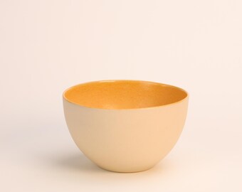 Set of 2 4 6 Pieces Minimalistic Small Bowls Handmade Stoneware Ceramic Bowls for Dinner Table in Orange and White