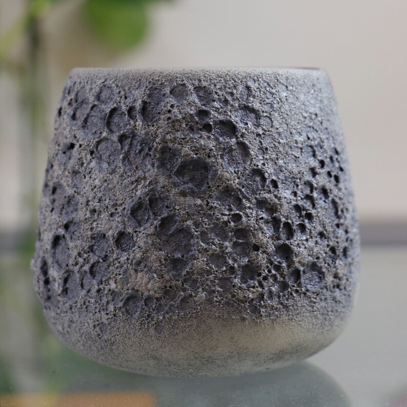 Large Dark Side Moon Cup, Black Clay Pottery, Handmade Stoneware Ceramic Multi-Purpose Cup, 500ml 17 oz, Unique Gift image 4