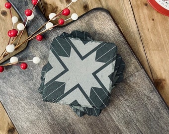 Aztec Slate Coasters: Southwest Design, Set of 4