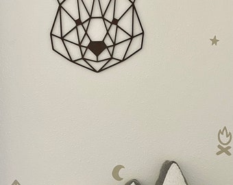 Geometric Bear Head: PNW Nursery Wood Wall Art