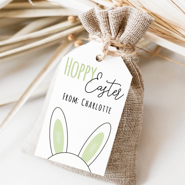 DIGITAL Easter Gift Tags Bunny Basket Label Party Favor Tag Kids Classroom School Gift Tag Decor Happy Easter Printable Custom Download Bait