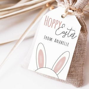 Étiquettes NUMÉRIQUES pour cadeaux de Pâques étiquette de panier de lapin étiquette de cadeau pour enfants salle de classe école étiquette cadeau déco appâts joyeux Pâques imprimable téléchargement personnalisé