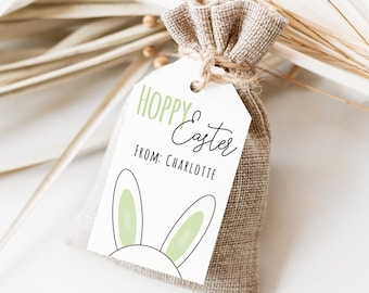 DIGITAL Easter Gift Tags Bunny Basket Label Party Favor Tag Kids Classroom School Gift Tag Decor Happy Easter Printable Custom Download Bait