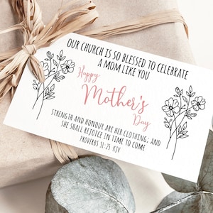 Etichetta regalo digitale KJV Chiesa per la Festa della mamma, regalo per le mamme, biglietto per la Festa della mamma per la mamma, regalo per la Chiesa, Download stampabile