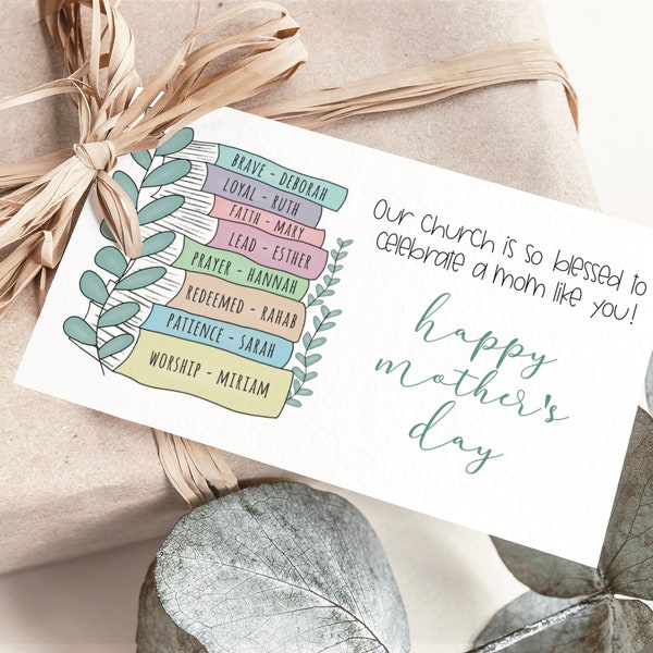 DIGITAL Church Happy Mother's Day Gift Tag Present for Moms on Mothers Day Card for Mom Church Gift Present Printable Download