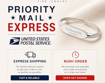 Priority Mail Express Shipping Upgrade, Rush Order Processing, VicStoneNYC Fine Jewelry