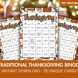 Printable Thanksgiving Bingo Cards, Printable Fall Game, Fall Classroom Activity, Fall Activity Kids, Fall Games for Kids Adults, Fall Bingo