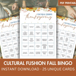 Printable Thanksgiving Bingo Cards, Printable Fall Game, Fall Classroom Activity, Fall Activity Kids, Fall Games for Kids Adults, Fall Bingo