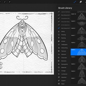 Neo Traditional Moth Stencil&#39;s / Brush Set- 13 Pack