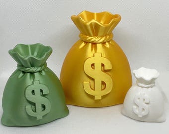 3D Printed Money Bag Statue | Modern Desk Decor | Minimalist Home Accent | Lucky Money Sculpture | Unique Gift Idea