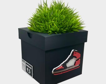 Sneaker Style Planter Box – 3D Printed Plant Pot – Shoe Box Inspired Decor – Indoor Planter with Drainage – Unique Gift for Plant Lovers