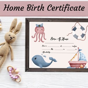 Geboorteakte thuis, geboortestatistieken teken, welkom babyteken, pasgeboren voetafdruk kunst, geboorteaankondiging thuis, decor van de oceaankwekerij
