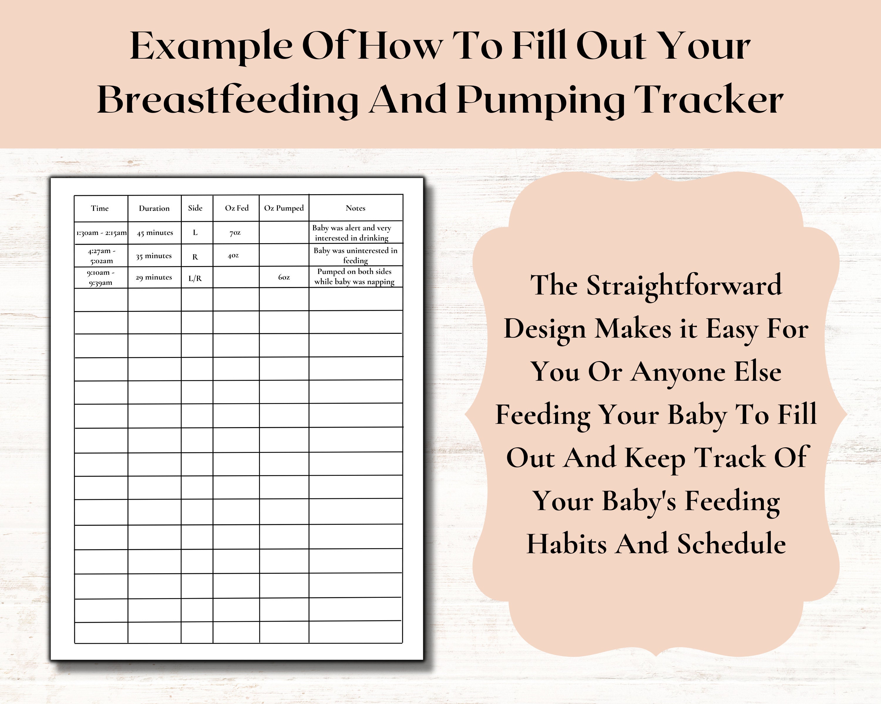 Breastfeeding Log Printable Minimalist Breast Pumping Etsy Australia