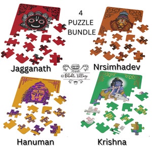 Devotional Puzzle Pack l Spiritual Kid Gifts l Hare Krishna Kids l Devotional Children Game Bundle l Vedic Games & Puzzles l Bhakti Village
