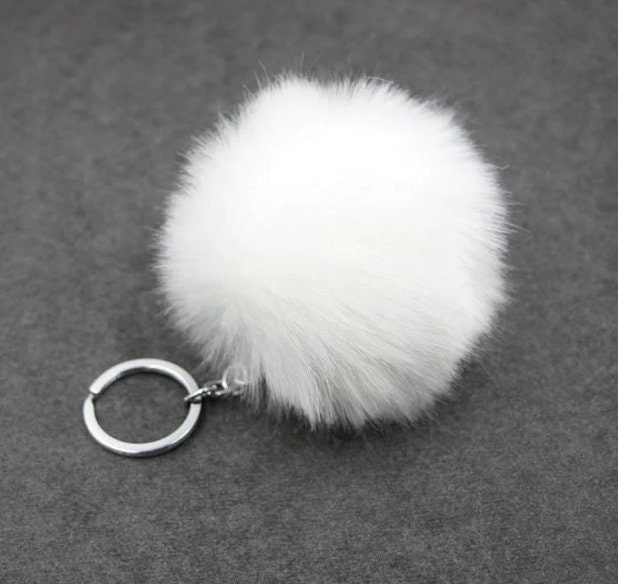 EUBUY Women Faux Fur Ball Pom Pom Keychain, Fuzzy Plush Ball
