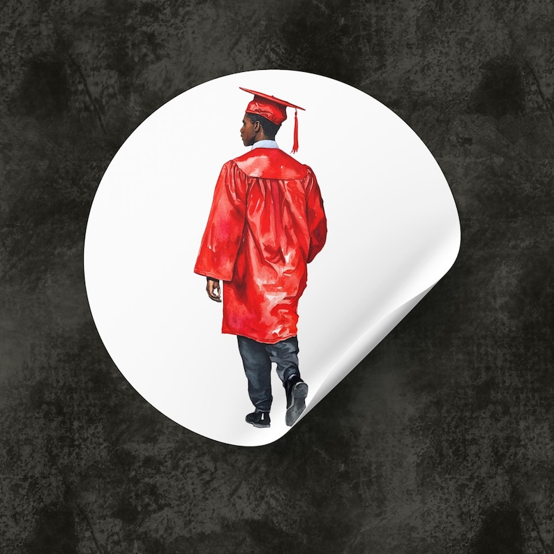 Graduation Day - Red Edition Watercolor Clipart – Red Gown Graduates ...