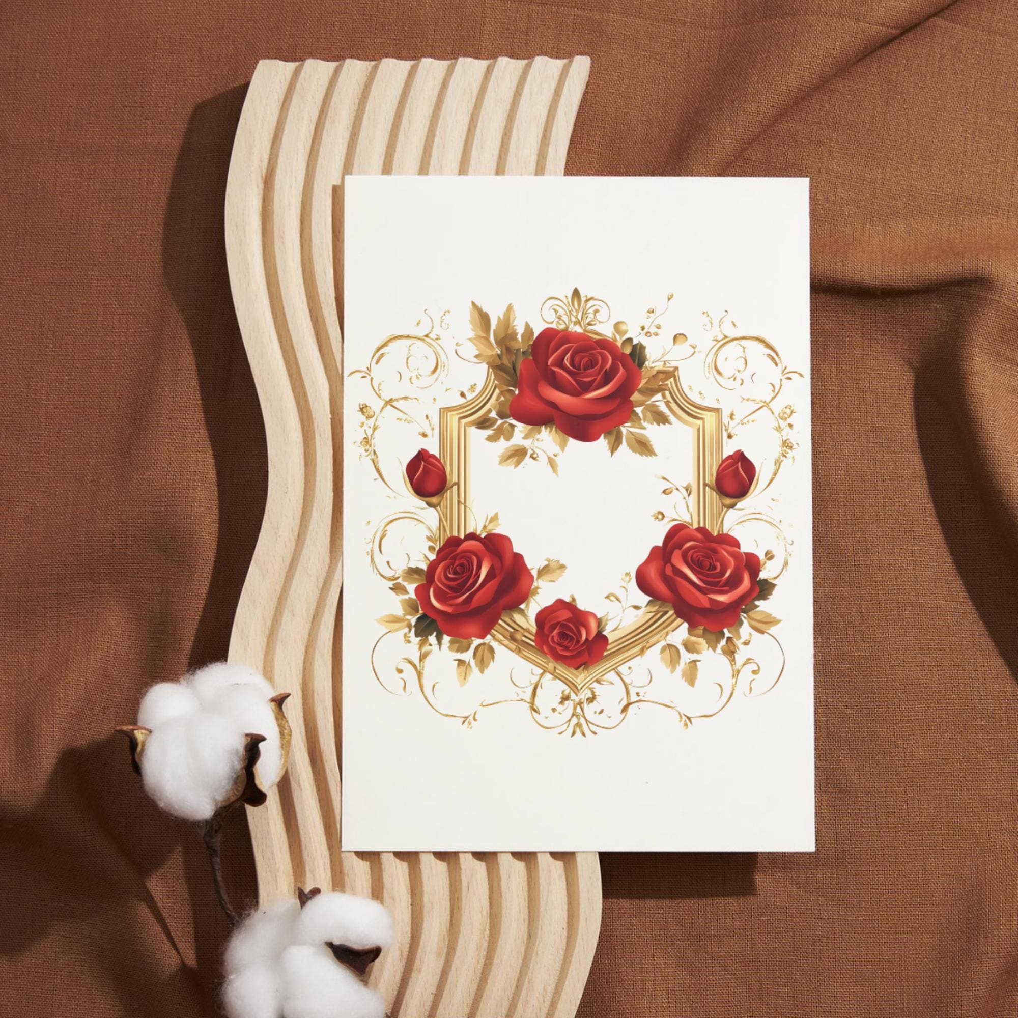 Red Roses Frame No Background 20 Golden Red Roses Frames Clipart PNG, Frame Clipart Bundle ...