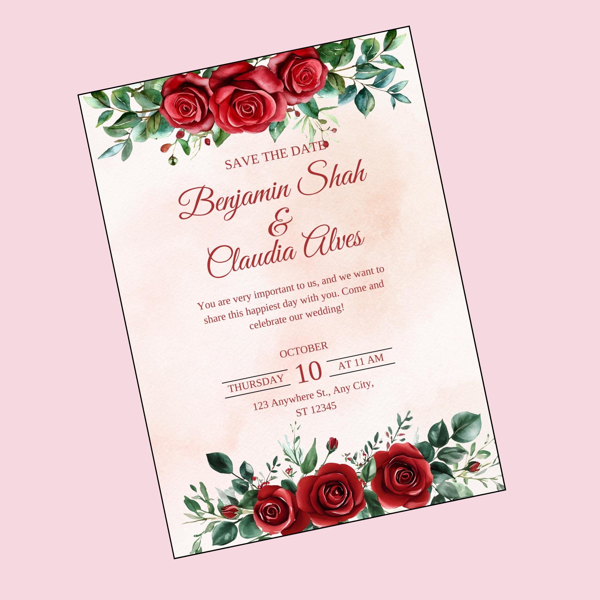 Red Rose Floral Dividers: Watercolor Clipart, Commercial Use, Wedding ...