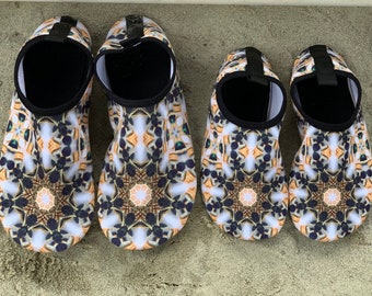 Navy & Gold Athletic Slip-On Shoes: Barefoot Yoga Aqua Socks