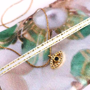 Evil Eye Necklace: 14K Gold Fill Chain, Cubic Zirconia Charm, Talisman Jewelry for Women