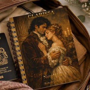 Rococo Romantic Georgian 18th Century Couple Journal | Clarissa Inspired Spiral Bound Notebook