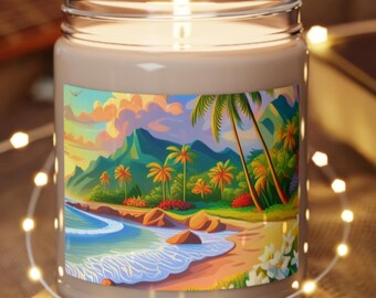 Tropical Orchid Beach Scented Soy Candle - 9oz Jar