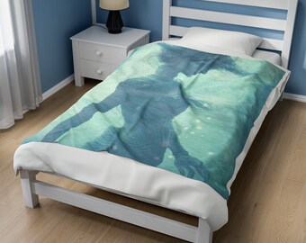 Mermaid Sea Goddess Velveteen Plüsch-Decke