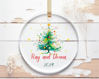 Personalized Acrylic Christmas Tree Ornament: Family Name Keepsake