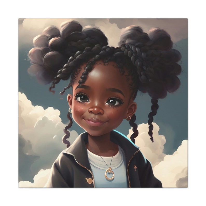 Cute Black Little Girl Wall Art Kids Decoration Nursery Etsy