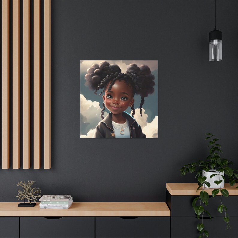 Cute Black Little Girl Wall Art Kids Decoration Nursery Etsy