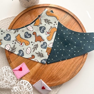 Rawr I Love You Dog Bandana | Valentine&#39;s Day Bandana | Pet Accessories Scarf | Pet Bandana | Snap On Reversible Bandana
