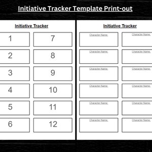 Initiative Tracker Digital Template - DM Tool