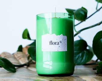 Upcycled Glass Candle - Flora Scent